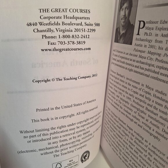 Guidebook Lost Worlds Of South America The Great Courses 2012 BOOK ONLY - Picture 3 of 7